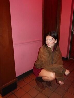 Urban Outfitters Brown Suede Bomber Jacket